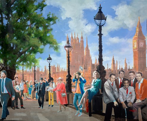 London in Motion by Torabi - Original Painting on Box Canvas